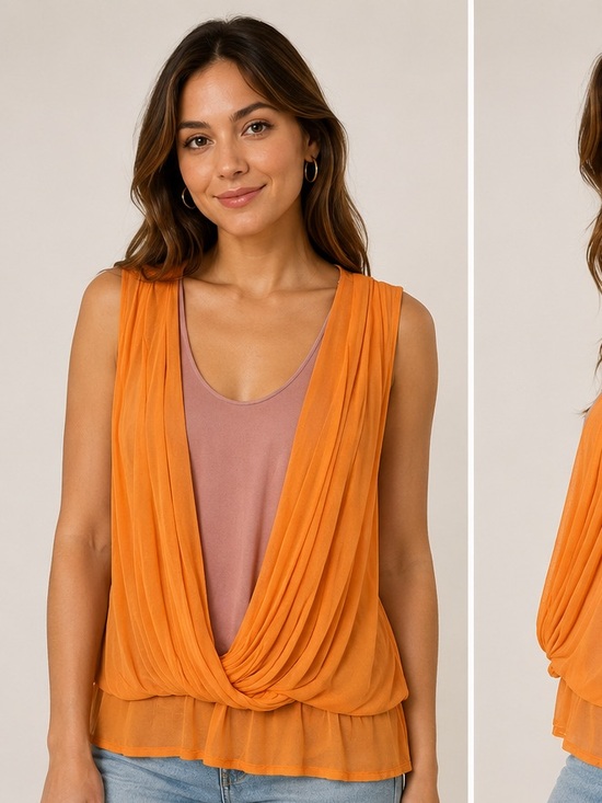 Tracy Reese Tops - Tracy Reese Draped Sleeveless Layered Top Petite EUC